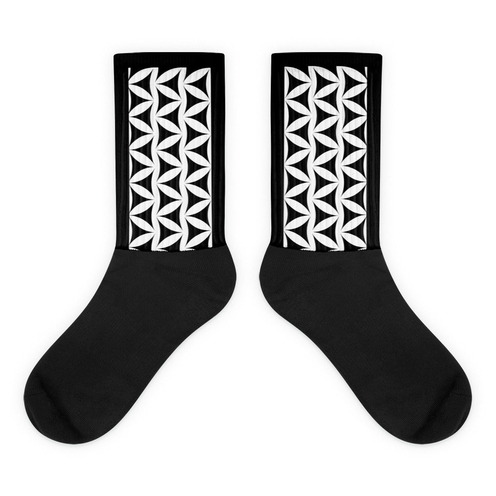 Black Socks w/Natural Print